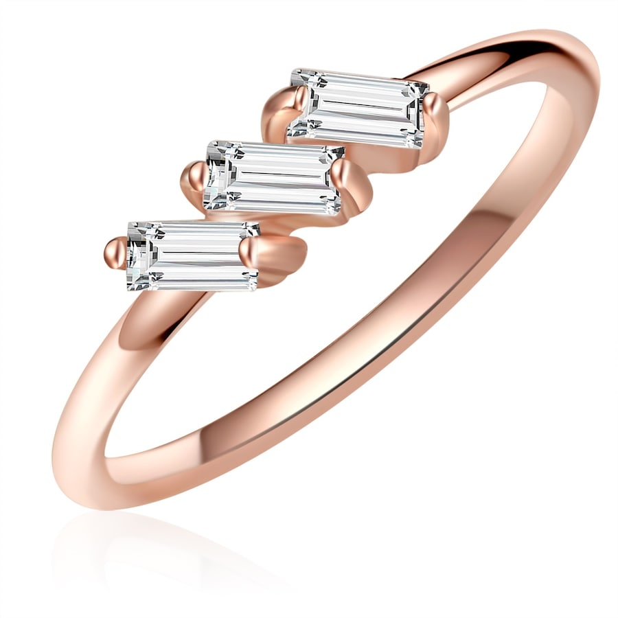Glanzstücke München Ring Sterling Silber Bergkristall in Roségold 56 Damen