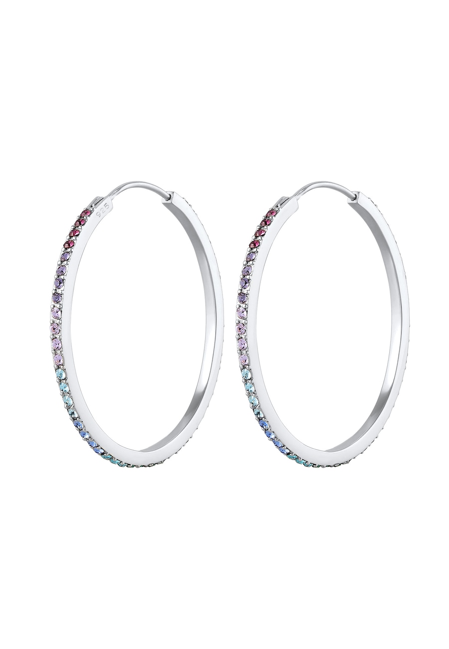 Elli Creole Regenbogen Kristalle 925 Silber silberfarben Damen
