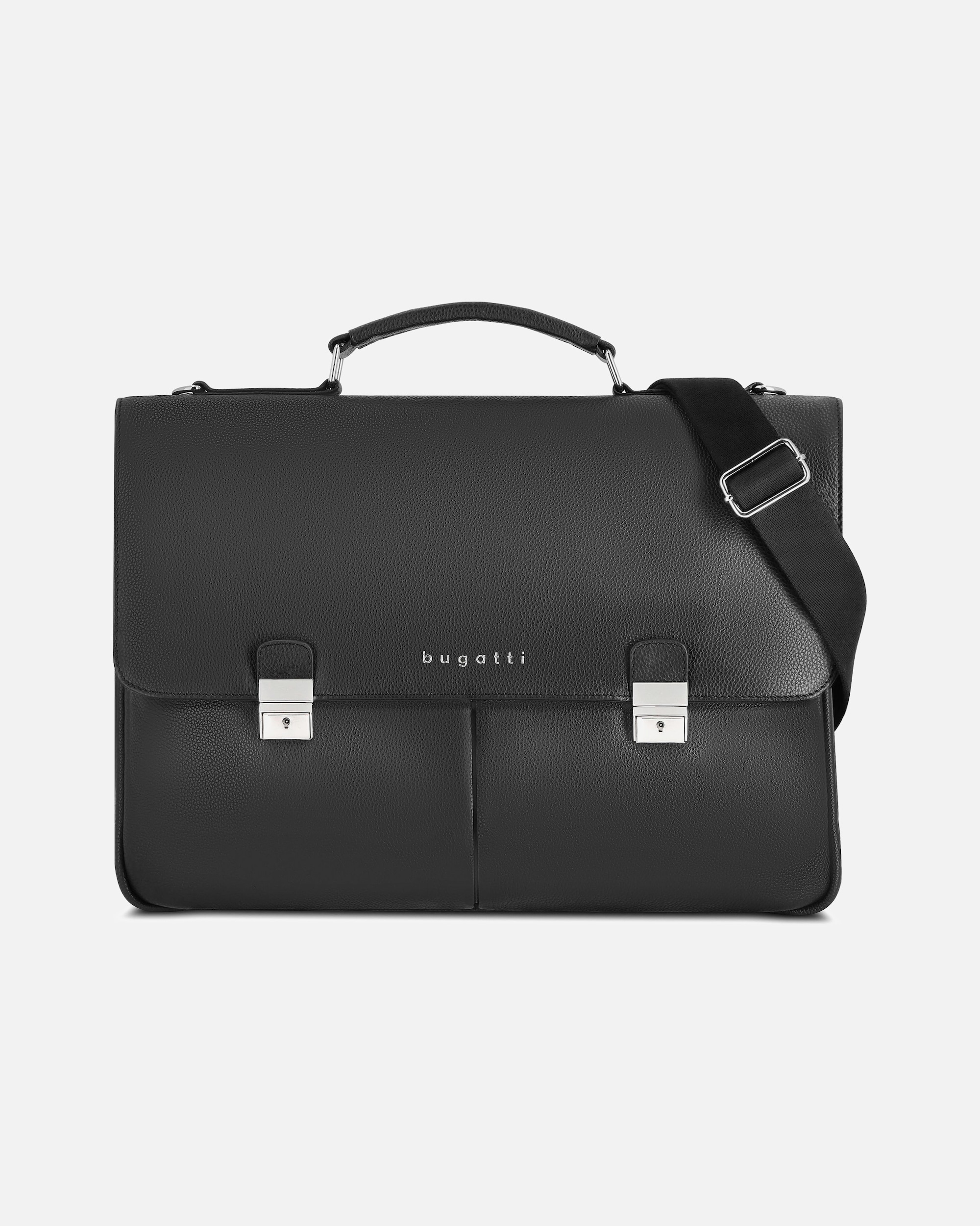 Laptoptasche für Männlich Bugatti Valencia Aktentasche Leder 43 cm Laptopfach black