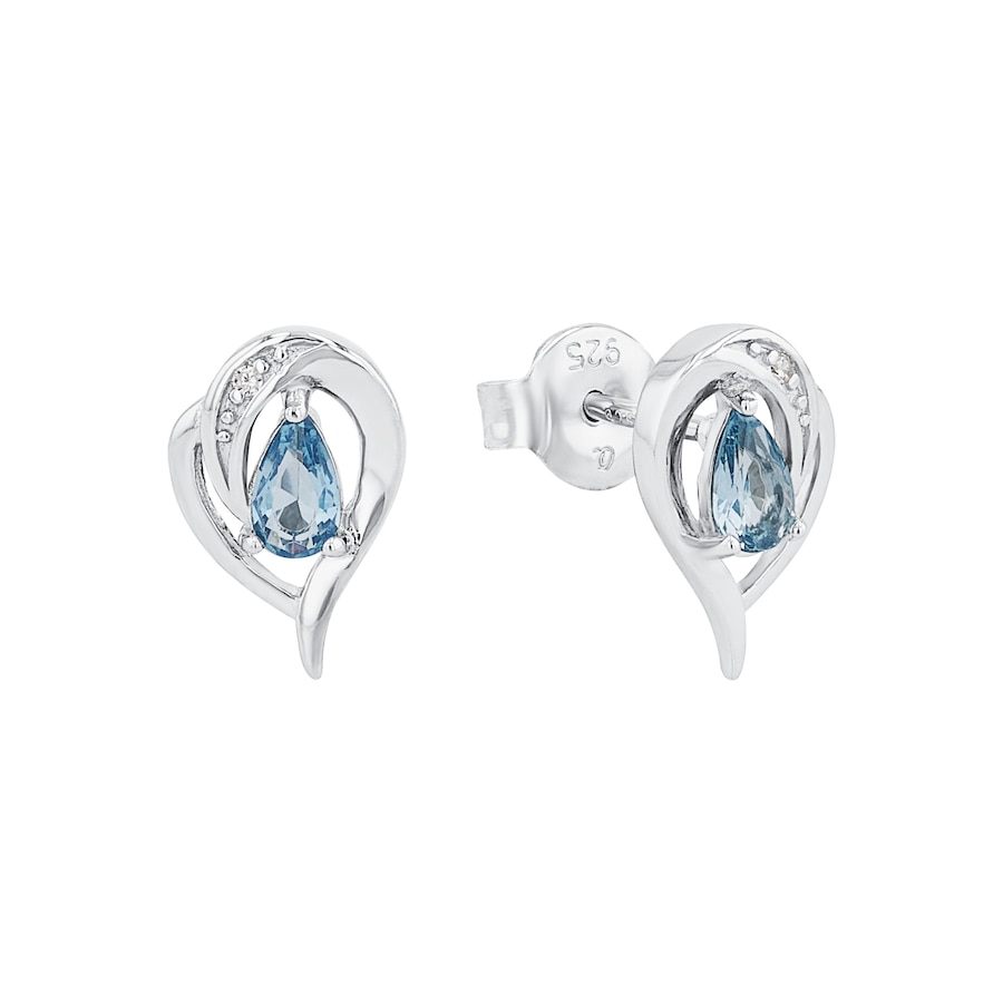amor Ohrstecker Blau Weiss Damen
