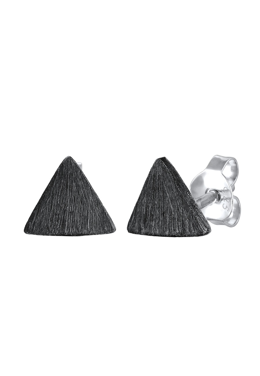 KUZZOI Dreieck Matt Oxidiert 925 Silber OneSize Herren