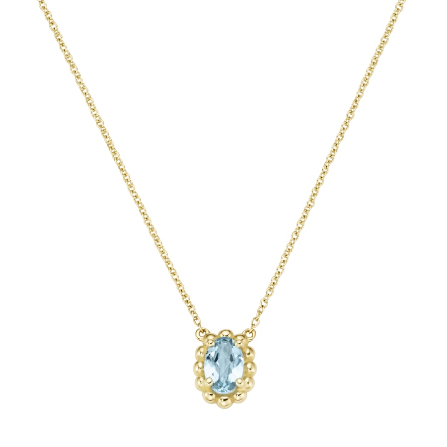 Luigi Merano Collier mit einem Edelstein, Gold 375 45 cm Blau Damen