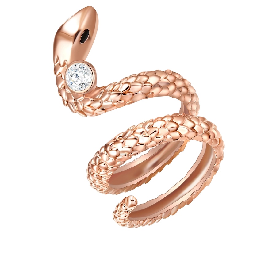 Lulu & Jane Ring Schlange Metall-Legierung verziert mit Kristallen von Swarovski in Roségold 54 Damen