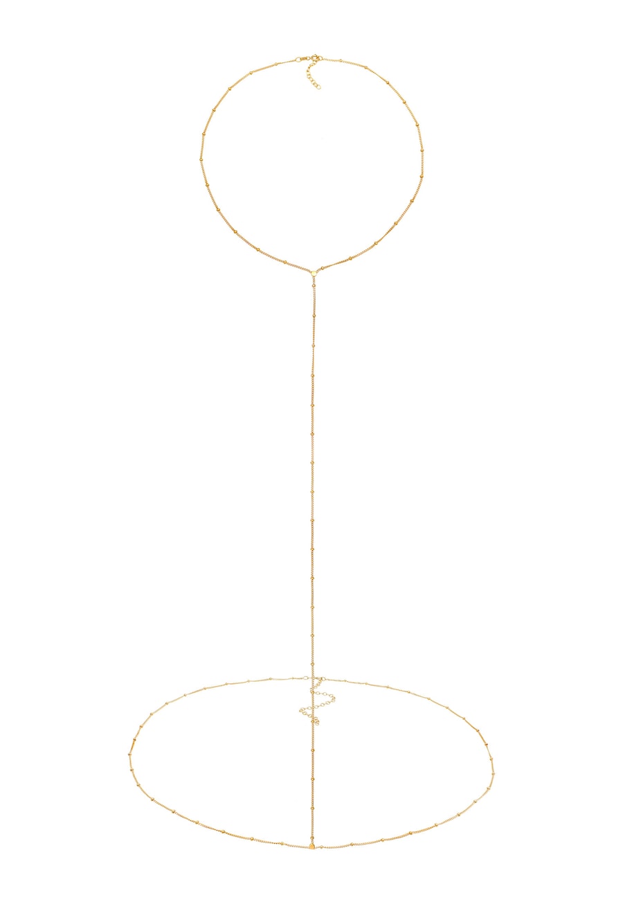 Elli Taillenkette Body Chain Kugelkette 925 Silber 75 Damen