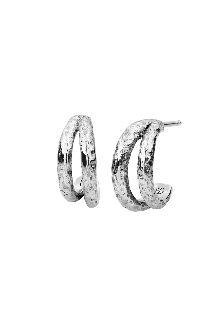 Haze & Glory Creolen Ohrstecker Vintage 925 Sterling Silber silberfarben Herren