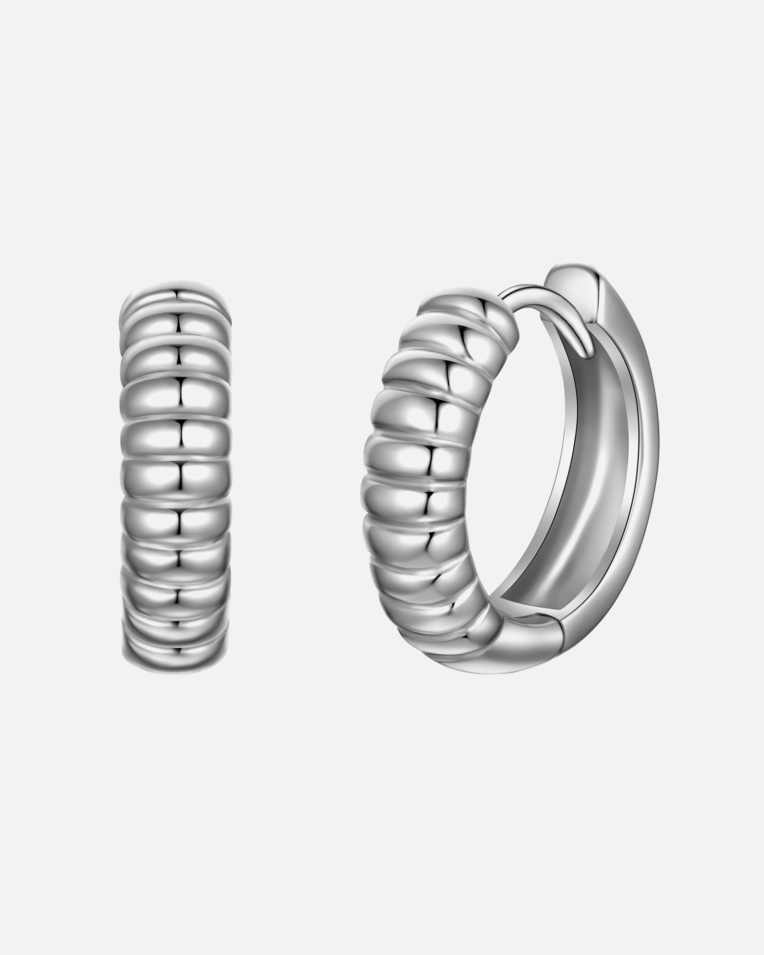 Creolen für Weiblich Rafaela Donata Ring Feder aus Sterling Silber in Gelbgold 15,1 mm