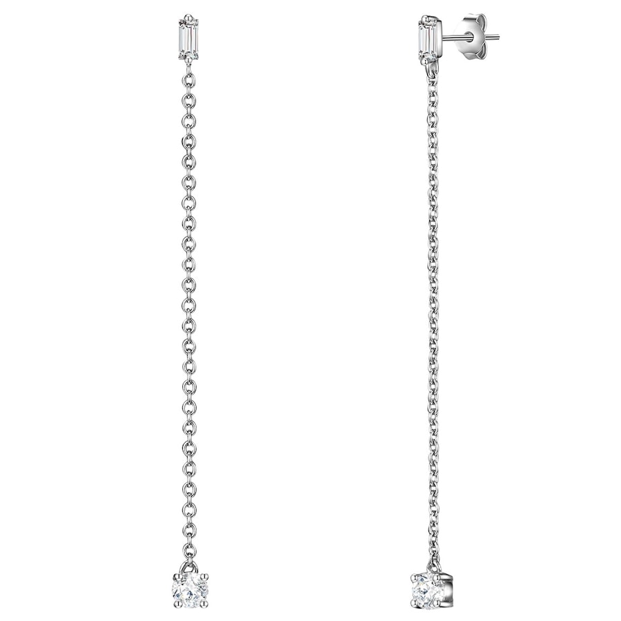 Lulu & Jane Ohrhänger aus Messing in Silber mit Zirkonia 60,0 mm Damen