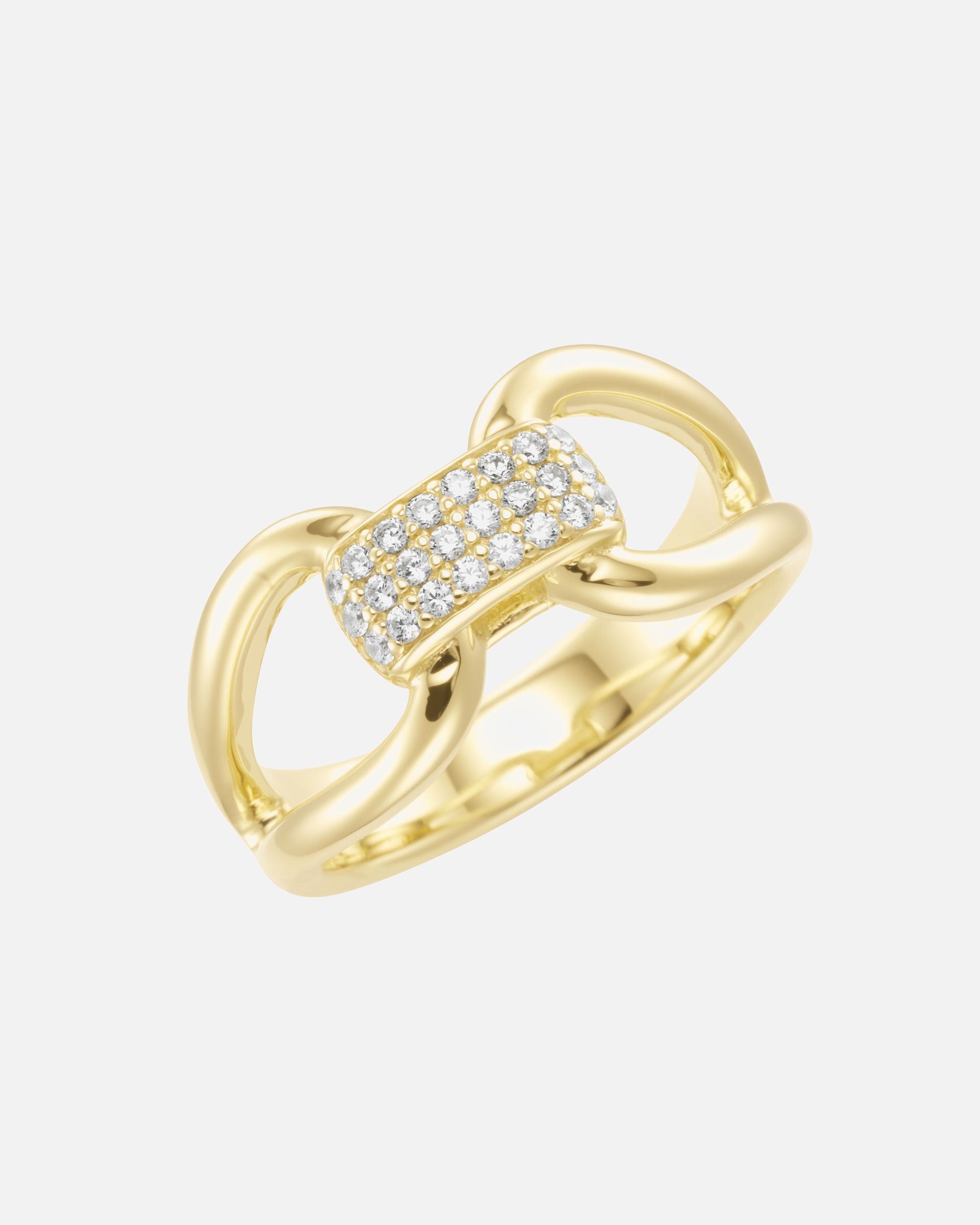 Ring für Weiblich Giorgio Martello Milano Ring mit weißen Zirkonia, gelb vergoldet, Silber 925 54