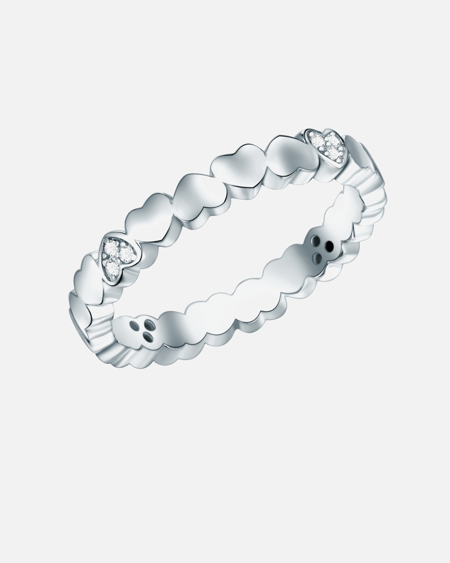 Ring für Weiblich Rafaela Donata Ring Herz Sterling Silber Zirkonia in Silber 58