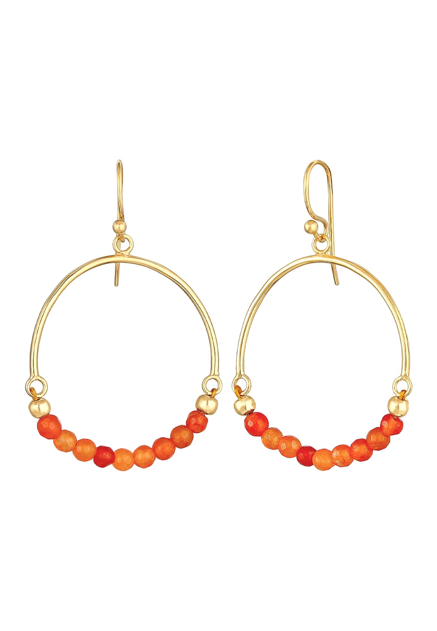 Elli Ohrhänger Edelstein Achat Perlen Boho 925 Silber OneSize Damen