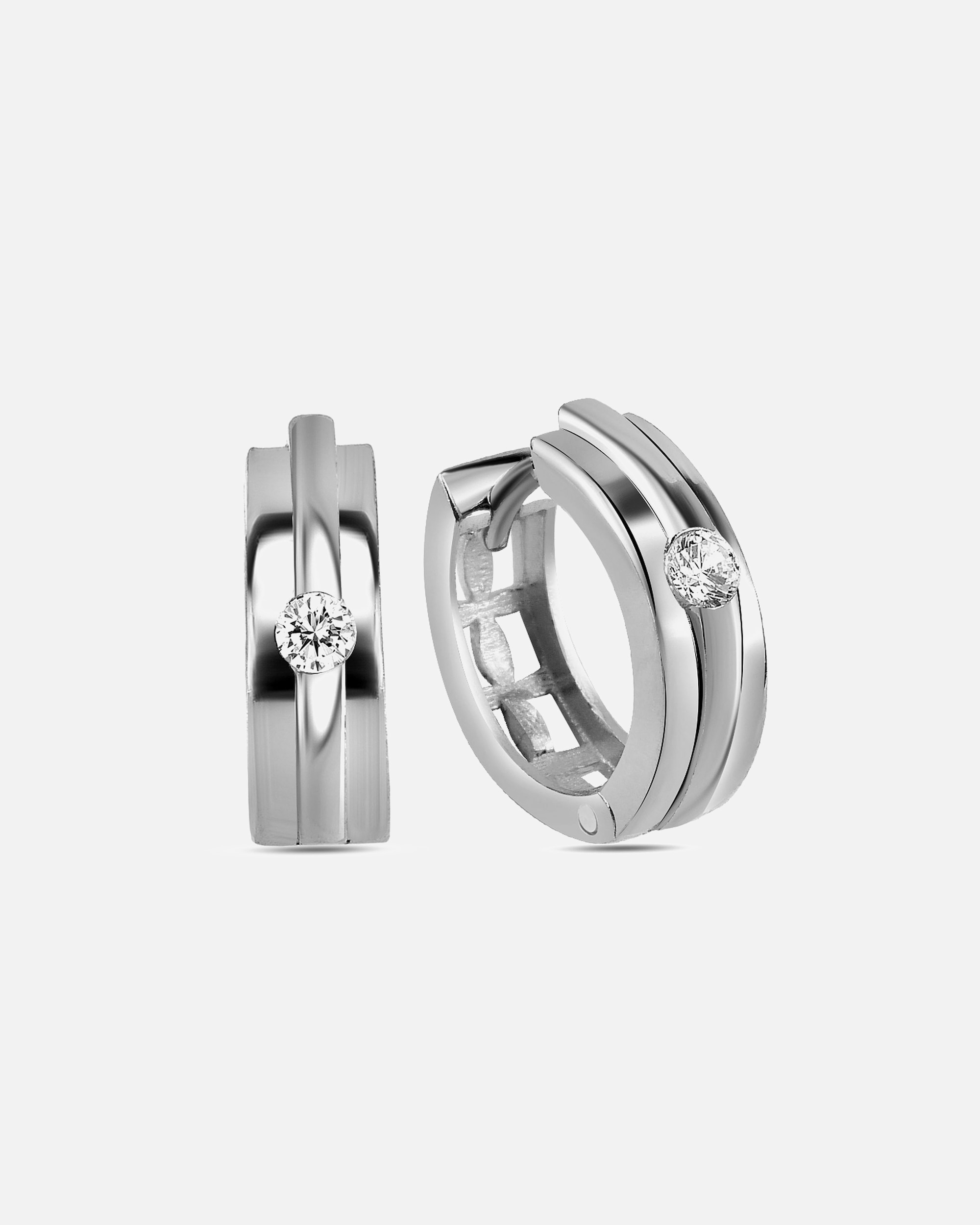 Creolen für Weiblich dKeniz Creolen 925/- Sterling Silber Zirkonia weiß Silber