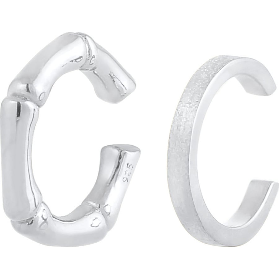 Elli 2er Set Earcuff Bambus Minimal Basic 925 Silber OneSize Damen