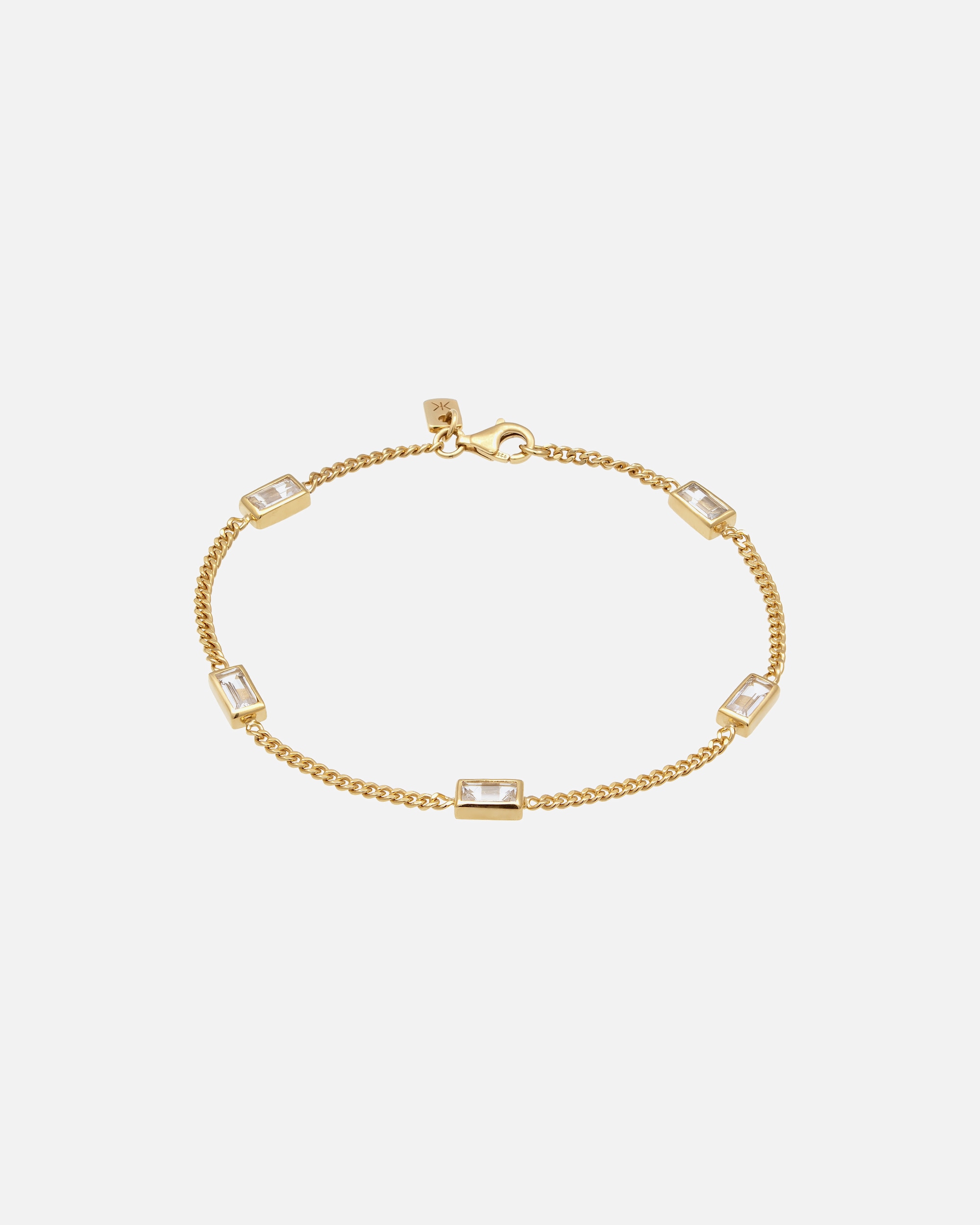 Armband für Männlich KUZZOI Rechteck Topas Weiß 925 Sterling Silber 19