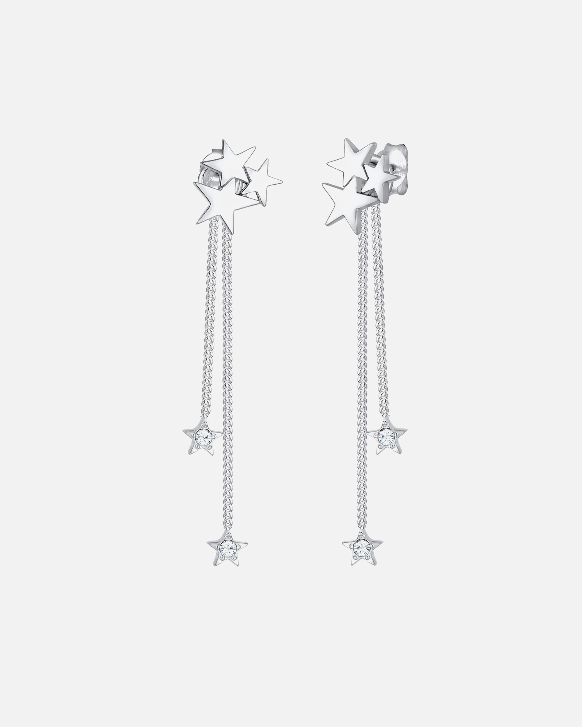 Ohrringe für Weiblich Elli PREMIUM Sterne Ketten 925 Silber, mit Kristallen von Swarovski® OneSize