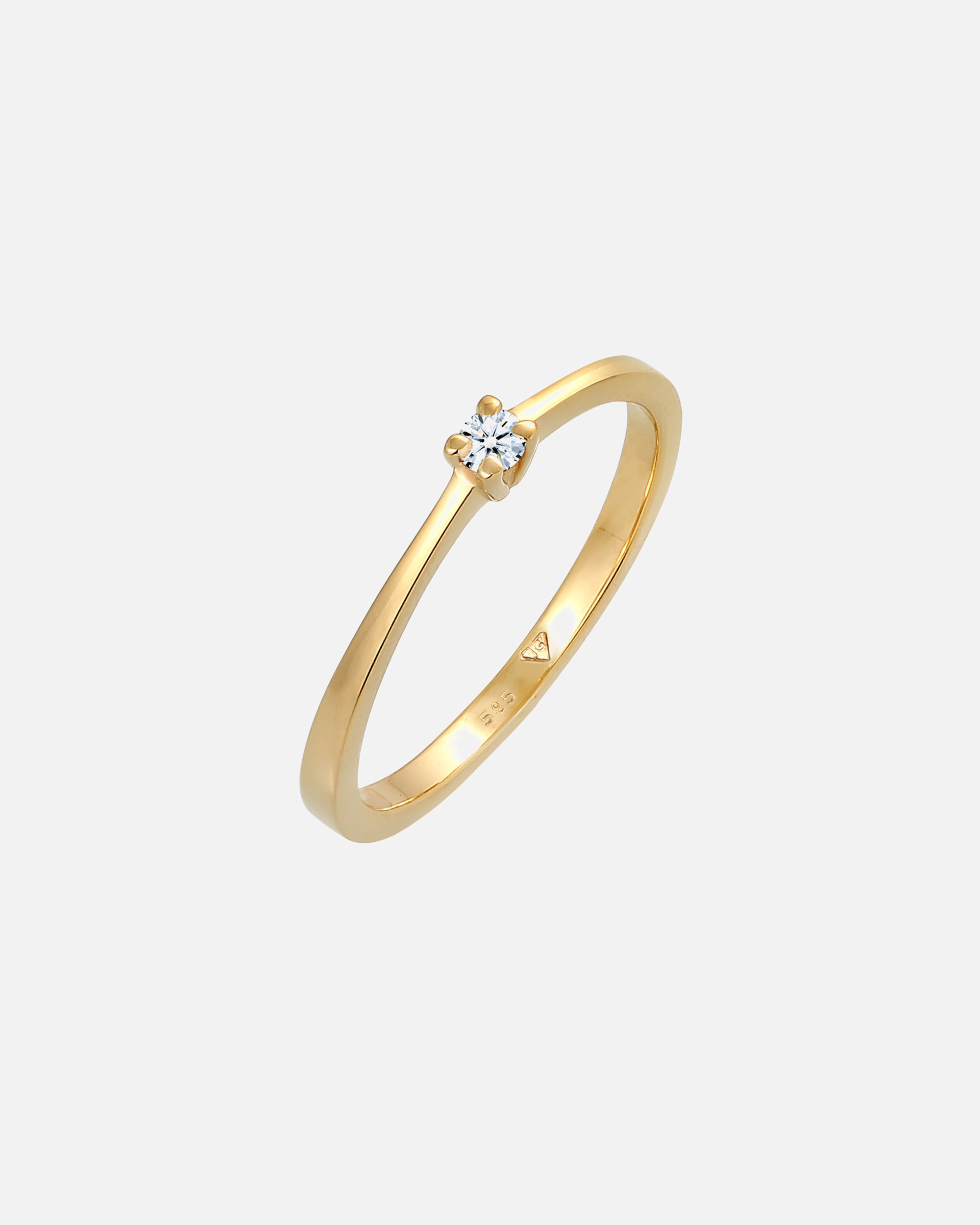 Ring für Weiblich Elli DIAMONDS Solitär Verlobung Diamant 0.11 ct. 585 Gelbgold 58