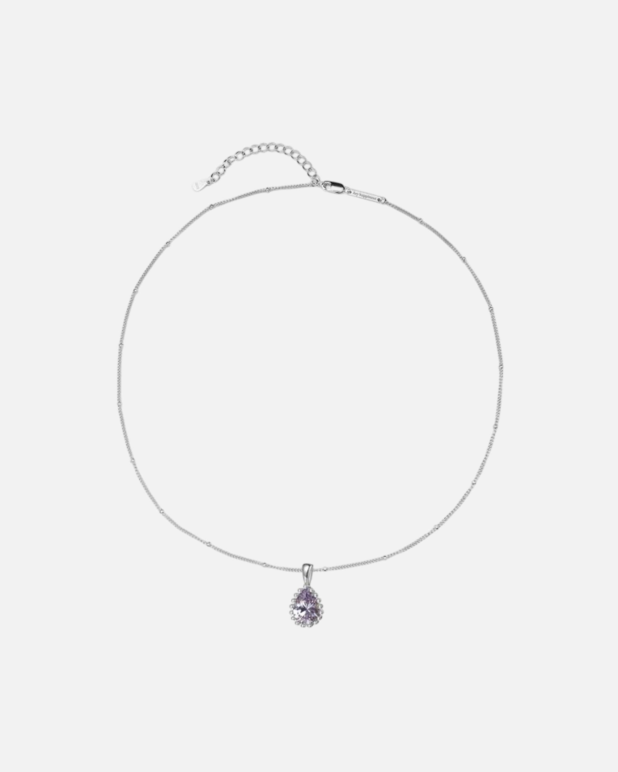 Halskette für Weiblich Hey Happiness Default Brand Line Juni Geburtsstein Halskette aus 925 Sterling Silber Silber