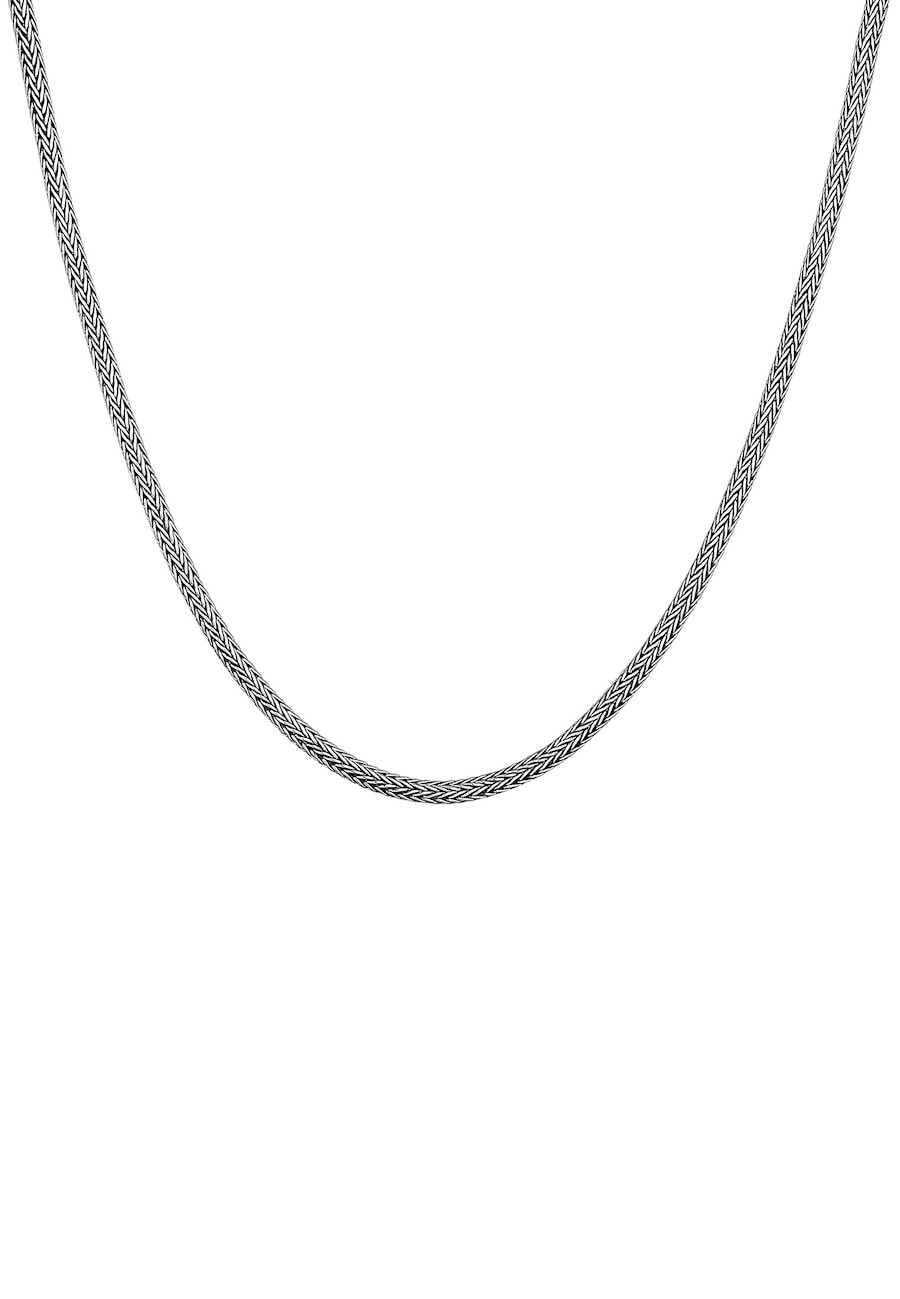 KUZZOI Herren Basic Schlangenkette Oxidiert 925 Sterling Silber 60