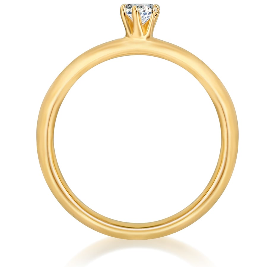 Trilani Ring aus Sterling Silber in gelbgold mit Zirkonia 62 Damen