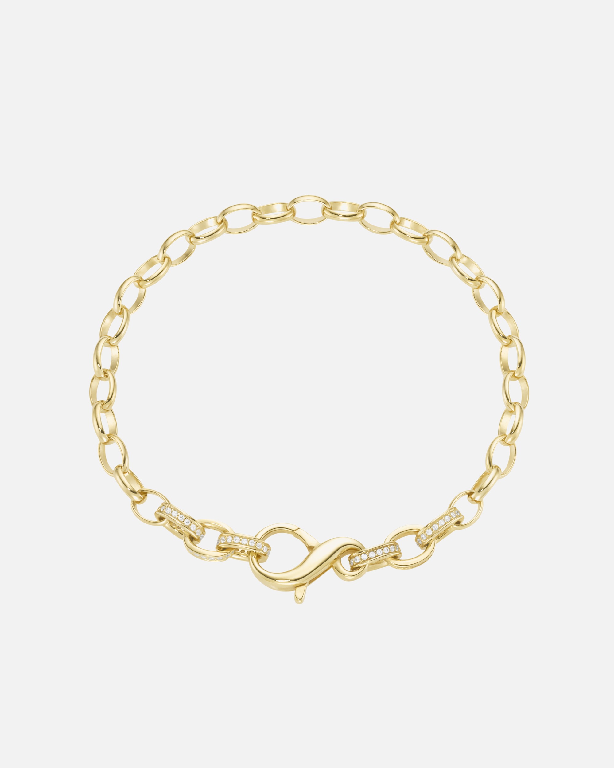 Armband für Weiblich Giorgio Martello Milano Armband Ankerkette mit Zirkonia, Silber 925 Gold