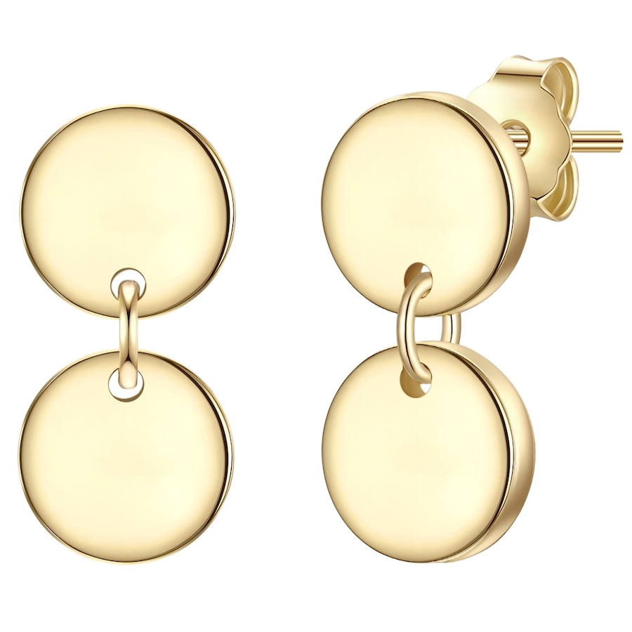 Glanzstücke München Ohrstecker Kreis Sterling Silber in Gelbgold 12,5 mm Damen