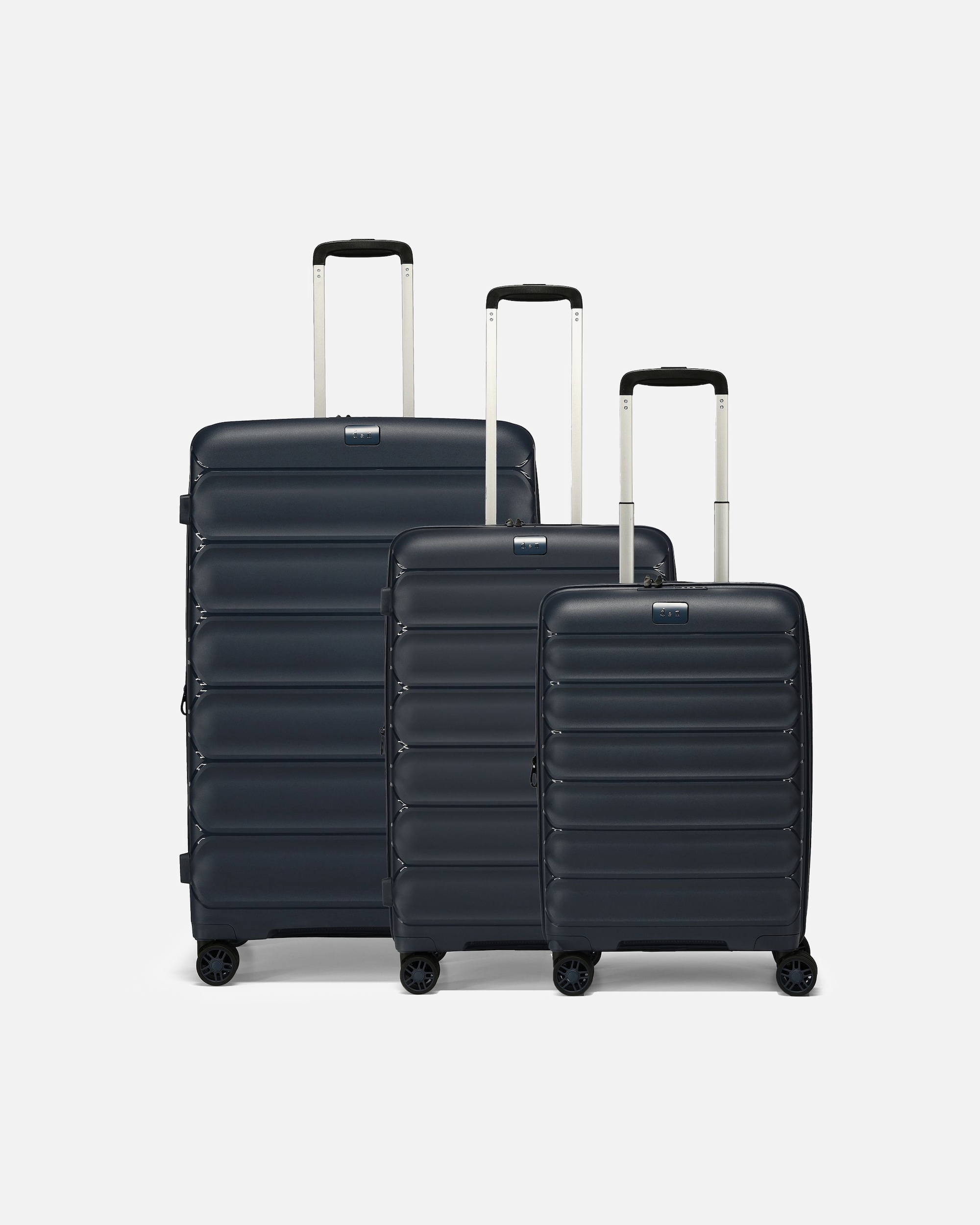 Koffer für Männlich d & n Travel Line 4700 4 Rollen Kofferset 3-teilig mit Dehnfalte navy