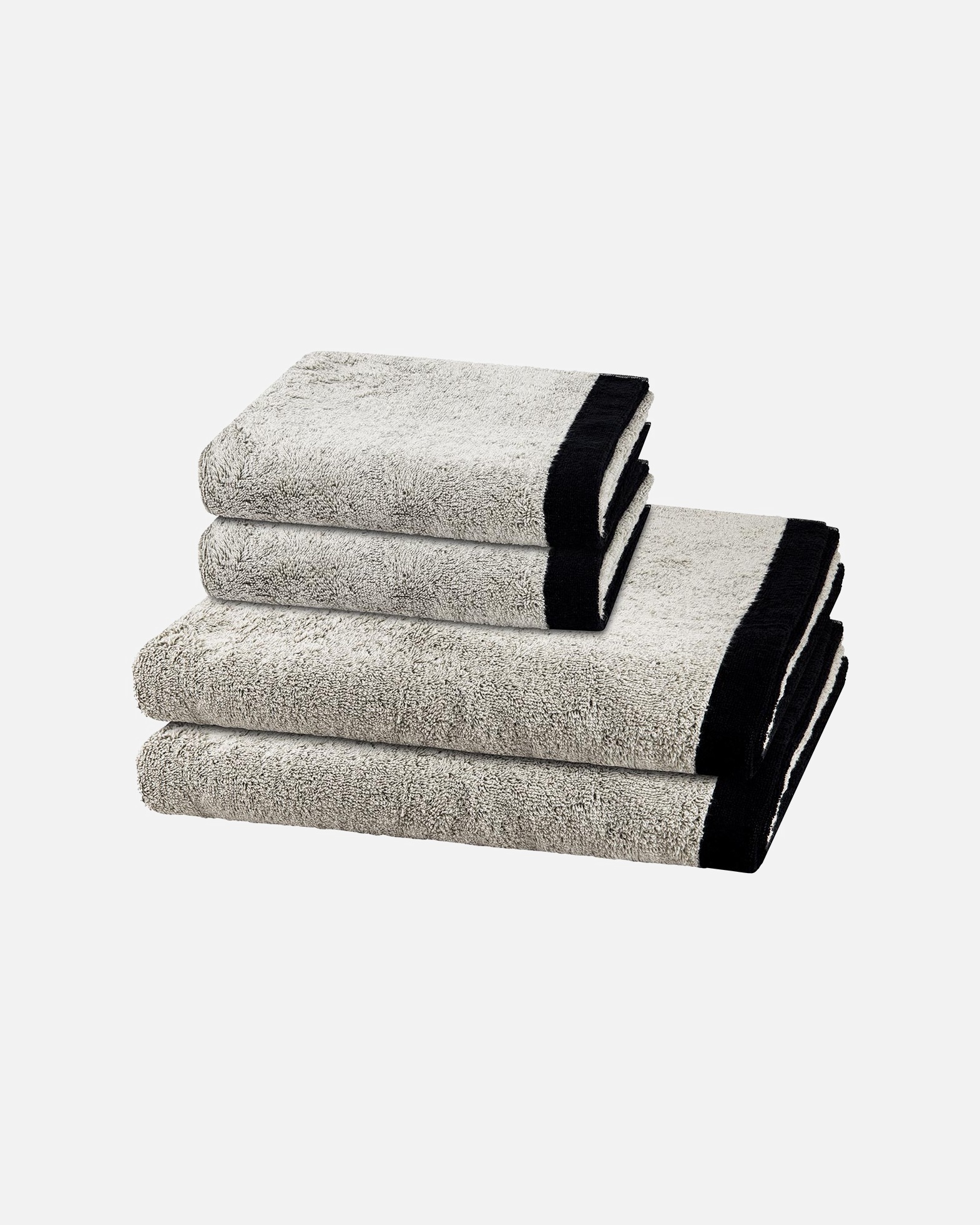 Handtuch für Unisex Cawö Handtuch-Set Lifestyle Splash (4-teilig) Platin / schwarz