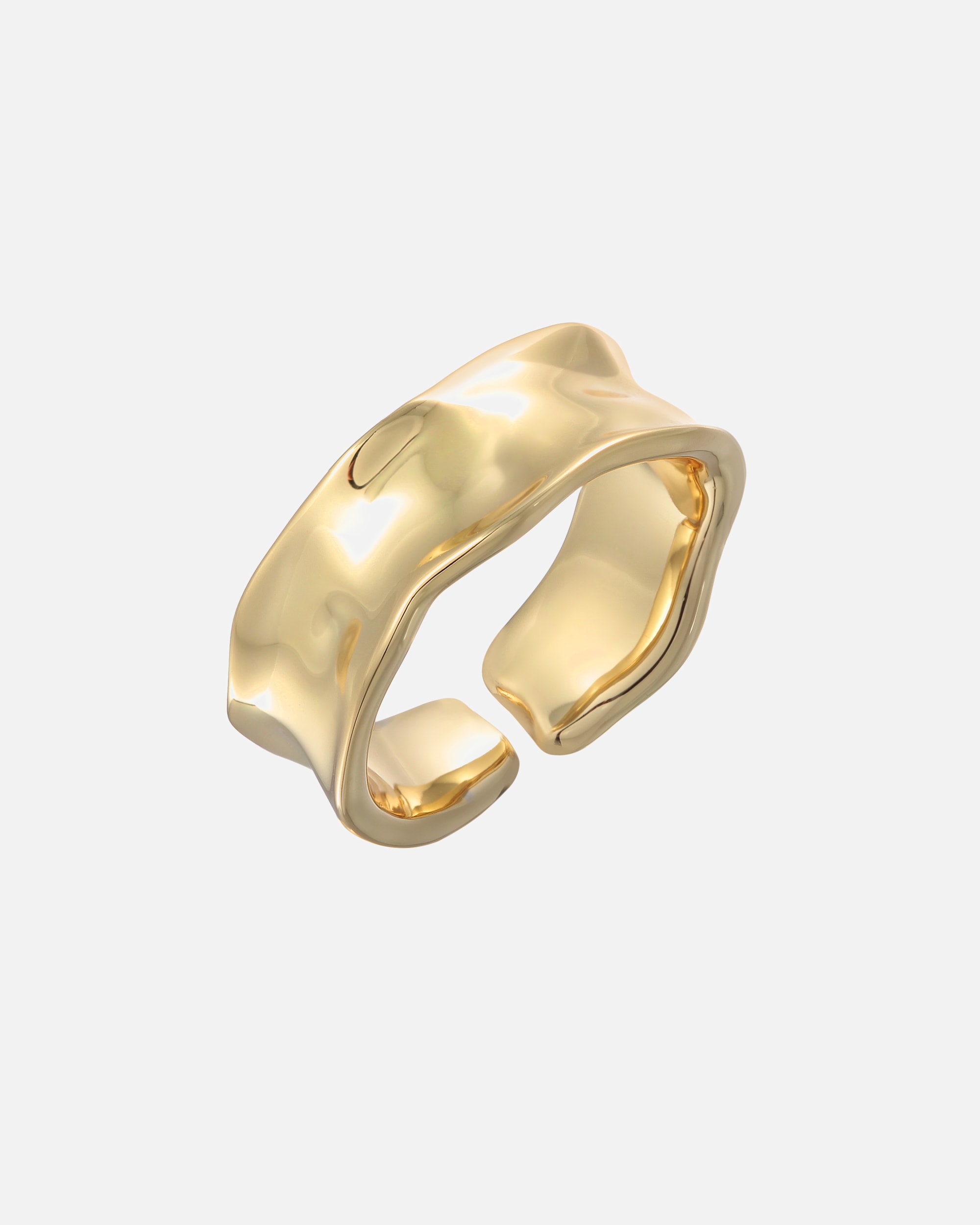 Ring für Weiblich Elli Bandring Offen Struktur Farbe Gold für Damen 54