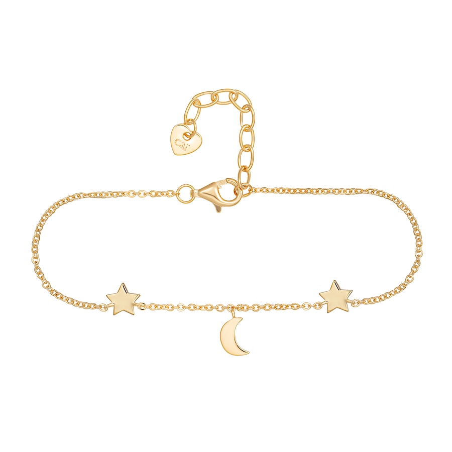 caï Armband 925 Sterling Silber rhodiniert Sterne Mond 925/- ohne Stein 16,0+3,0cm Damen