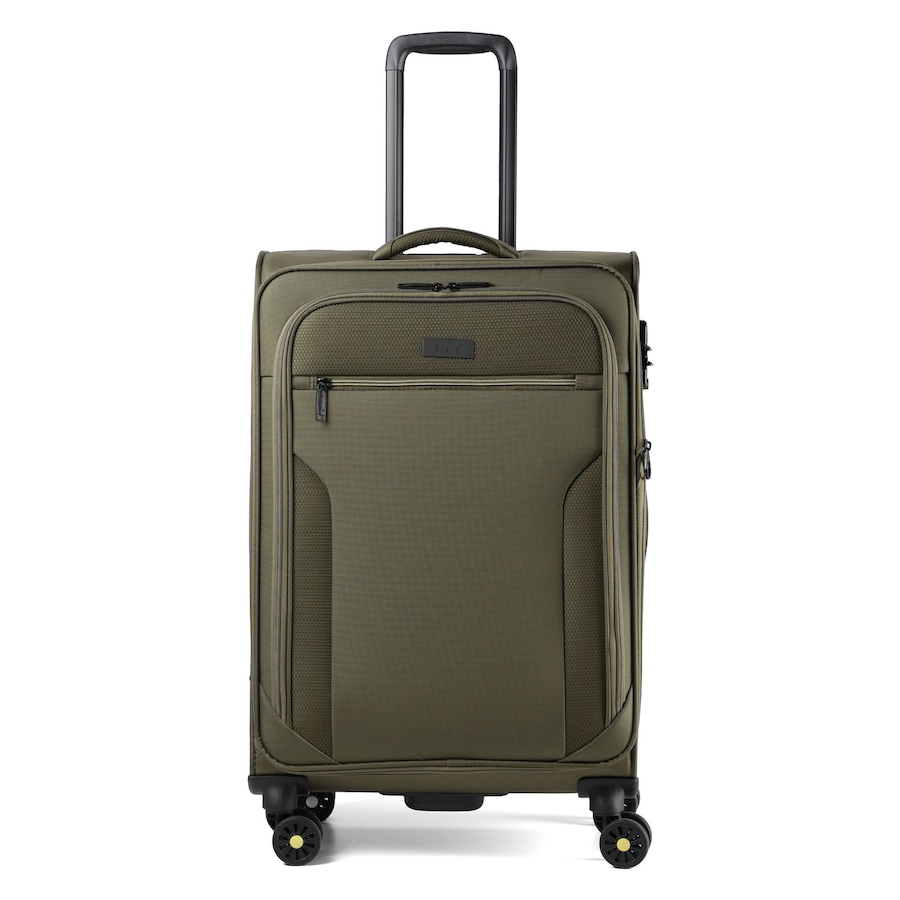 d & n Travel Line 9704 4 Rollen Trolley M 68 cm mit Dehnfalte olive Grün Herren