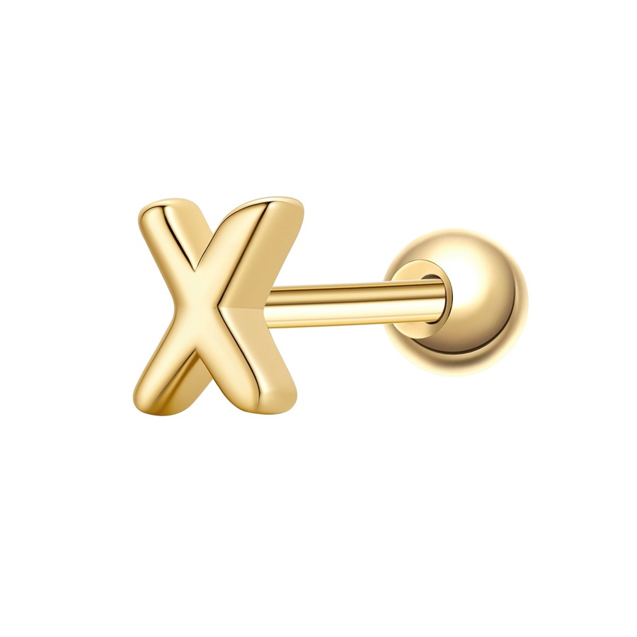Glanzstücke München Piercing Buchstabe X aus Sterling Silber in gelbgold 3,8 mm Damen