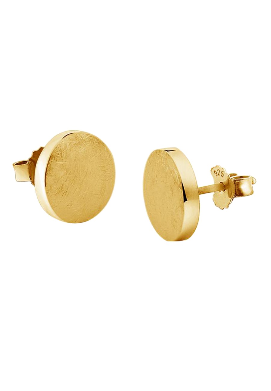 Nenalina Basic Kreis Geo Brushed Ohrstecker 925 Silber goldfarben Damen