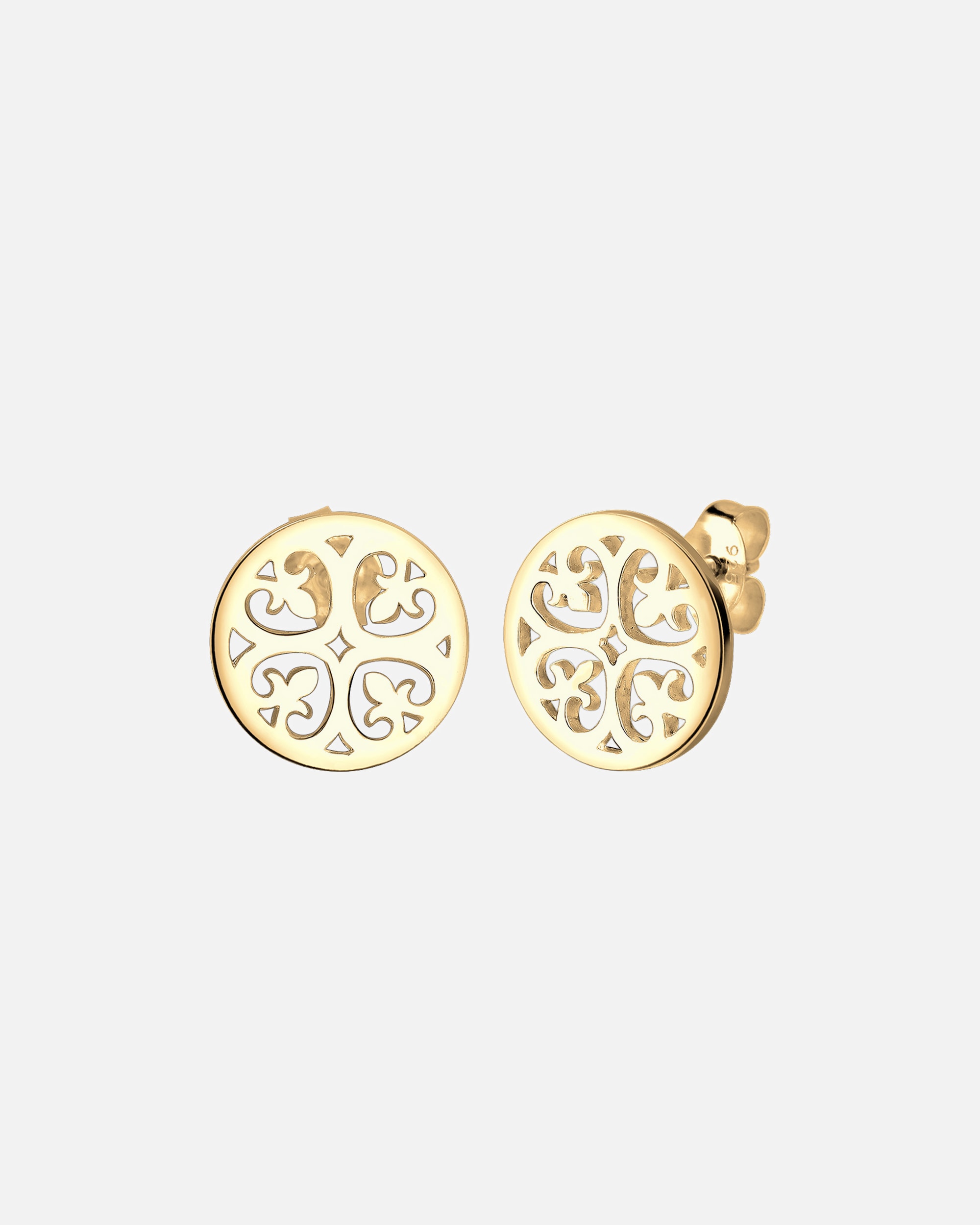 Ohrringe für Weiblich Elli Ornament Orientalisch Filigran 925 Silber goldfarben