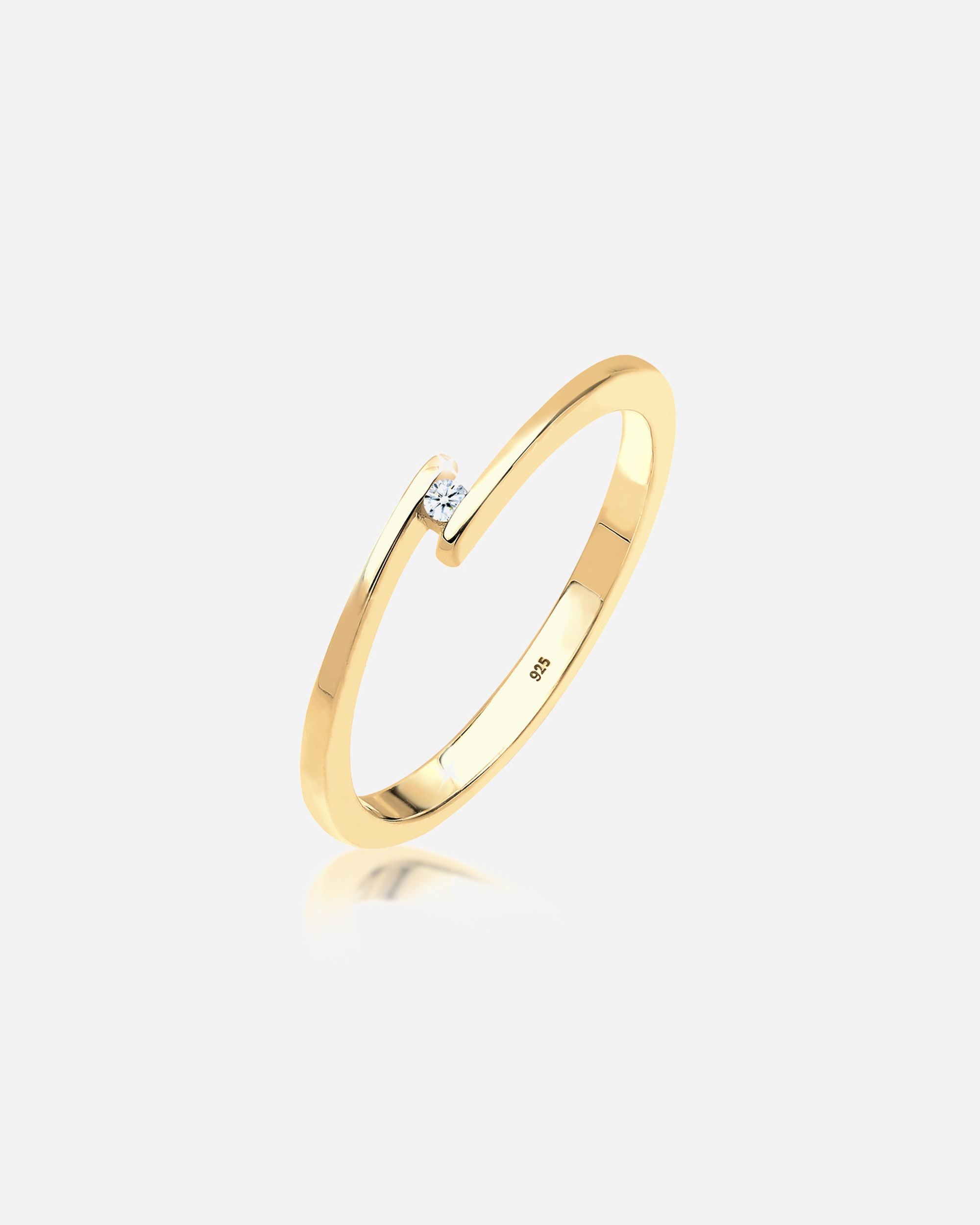 Ring für Weiblich Elli DIAMONDS Verlobungsring Solitär Diamant 0.015 ct.925 Silber 54