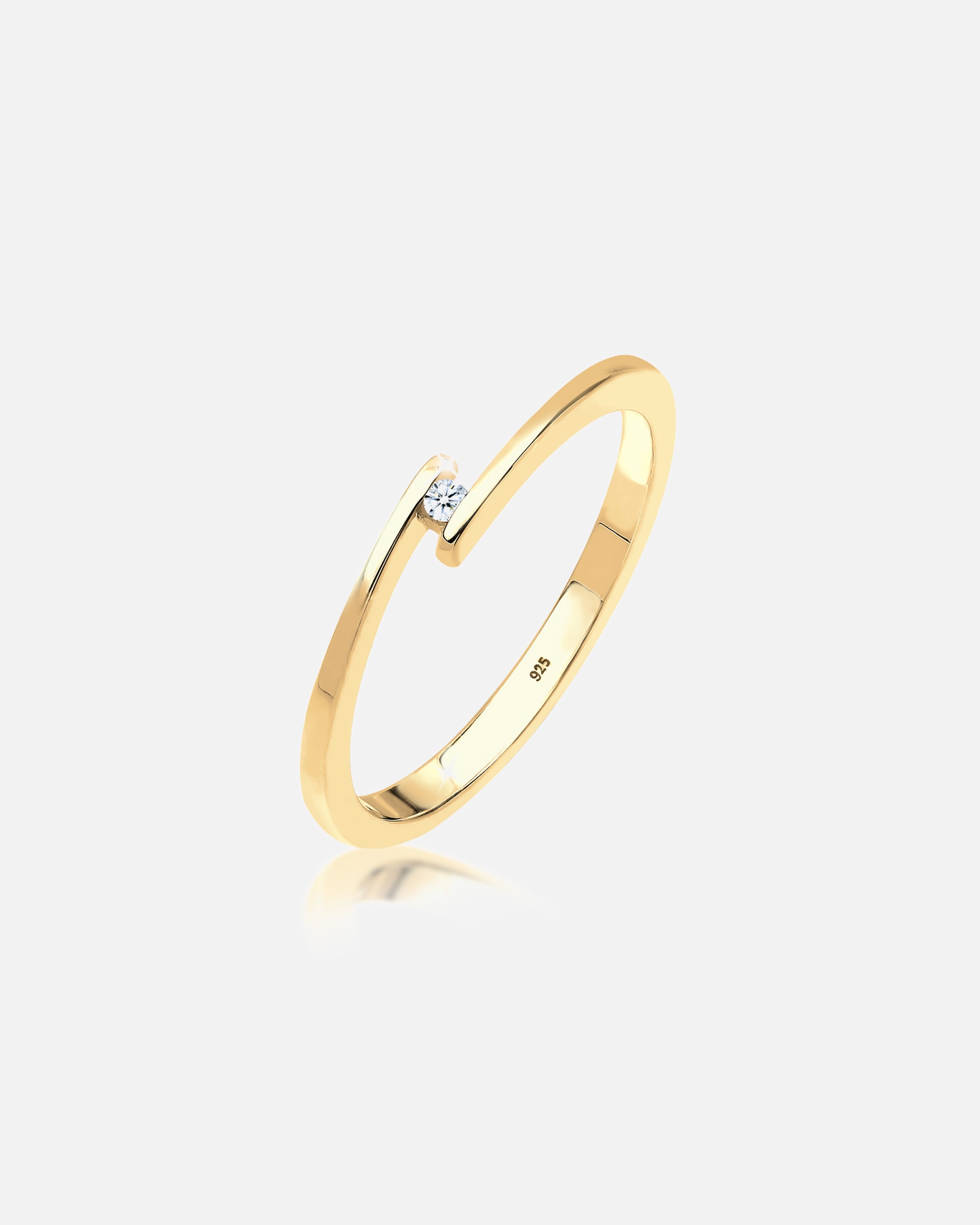Ring für Weiblich Elli DIAMONDS Verlobungsring Solitär Diamant 0.015 ct.925 Silber 52