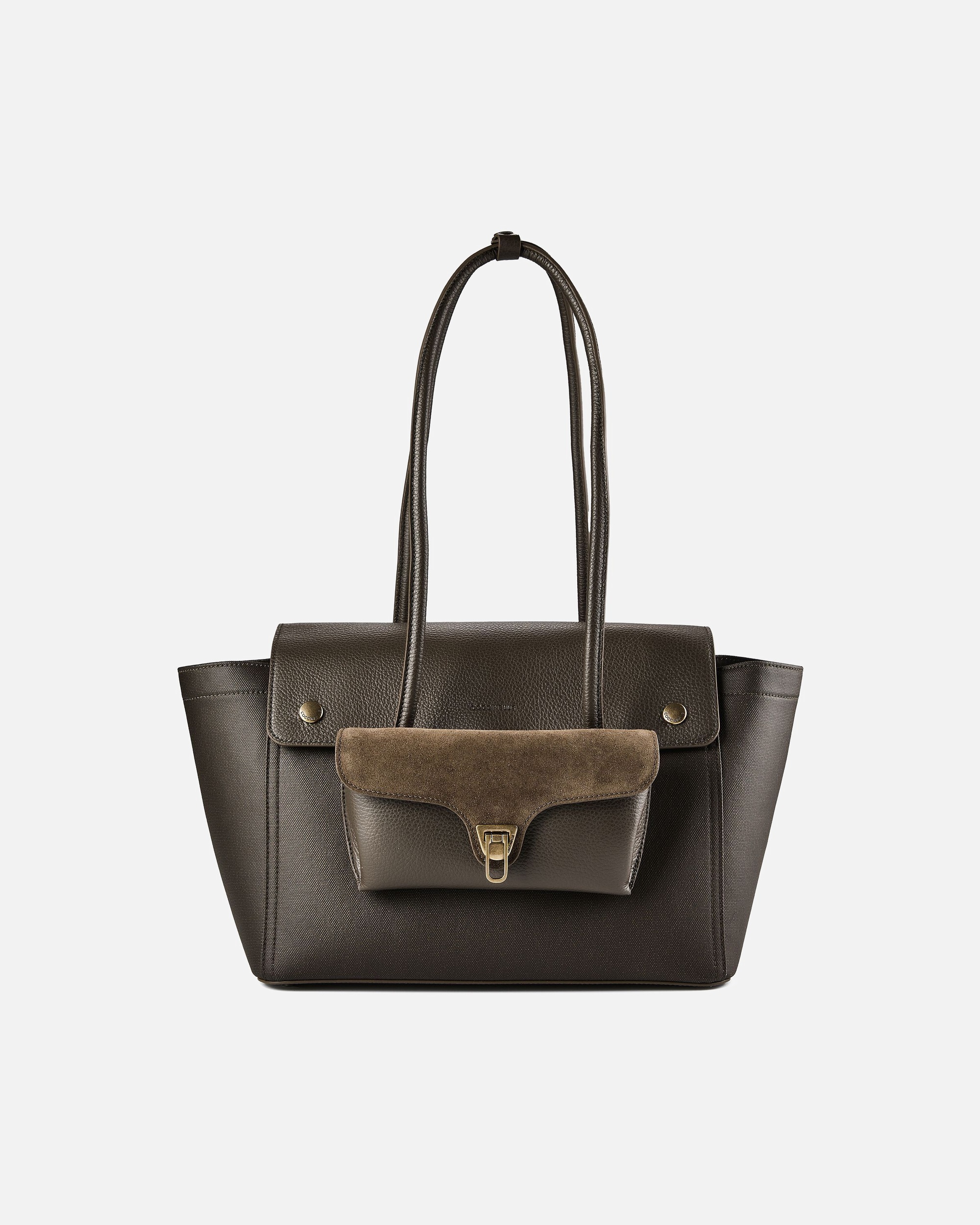 Tasche für Weiblich Coccinelle Double Beat Schultertasche fango-fang-fang