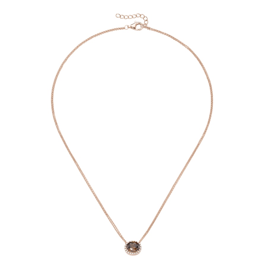 Smart Jewel Collier mit weißen und braunem Zirkonia, Silber 925 45 cm Braun
