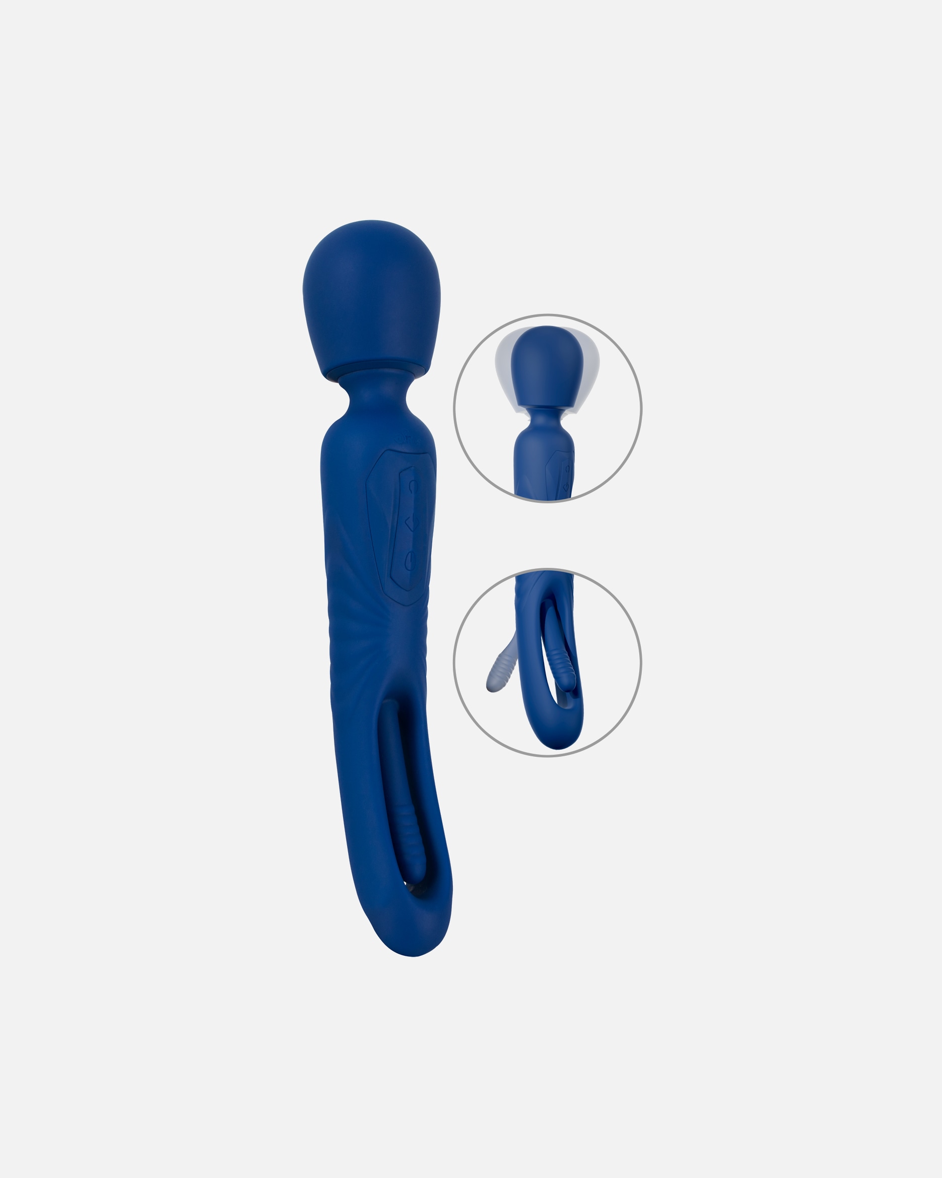 Vibrator für Unisex Sweet Smile Default Brand Line Massagestab 2in1 Wand with Flicking Tongue blau