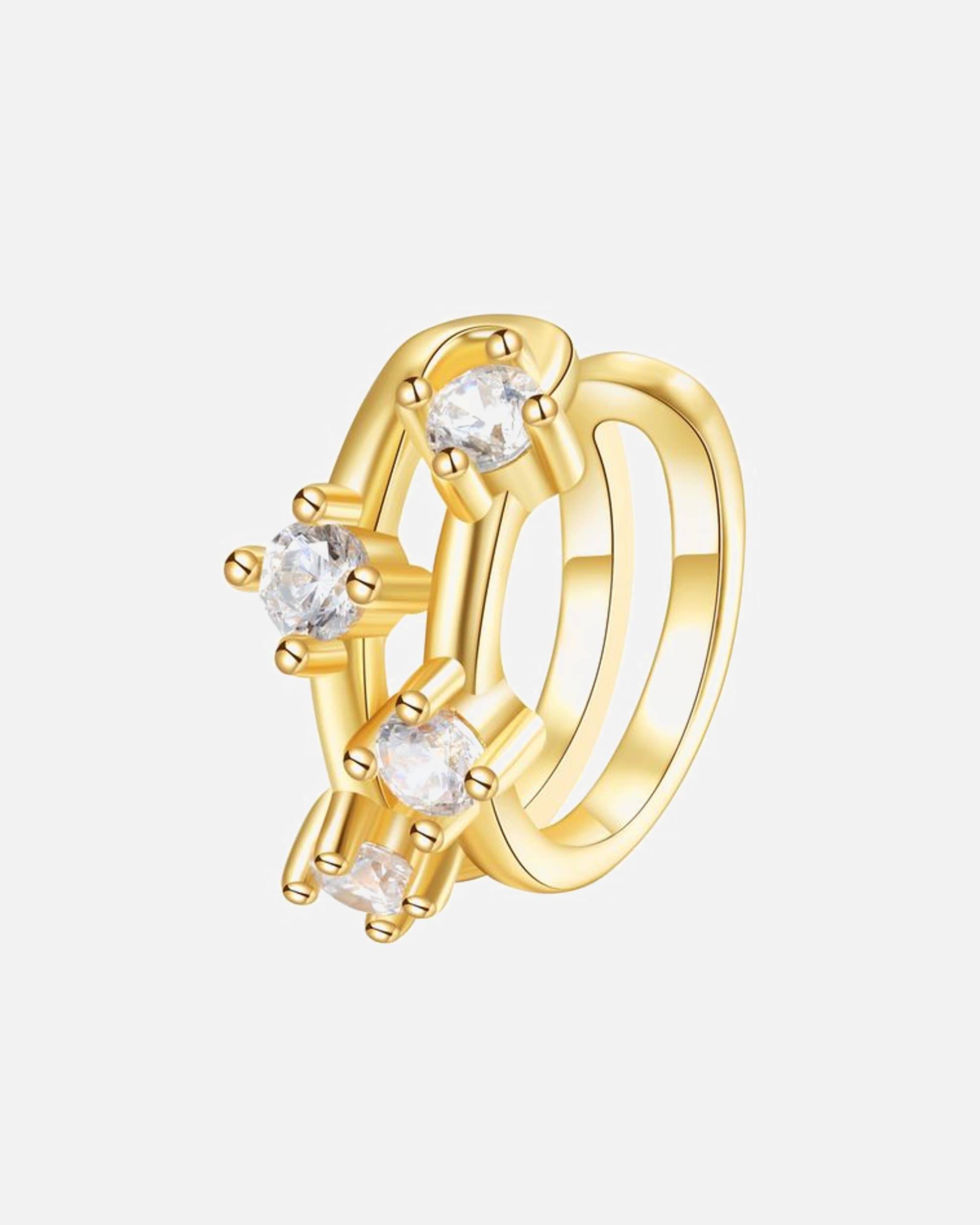 Ear Cuff für Weiblich Hey Happiness Default Brand Line Ohrklemme mit funkelnden Zirkoniasteinen aus 925er Sterlingsilber Gold