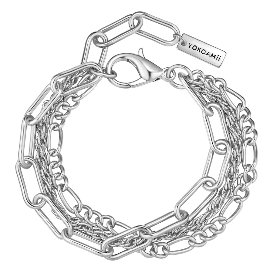 Yokoamii Armband aus Metall-Legierung in silber 19,0 cm Basislänge + 3,0 Verlängerung Damen
