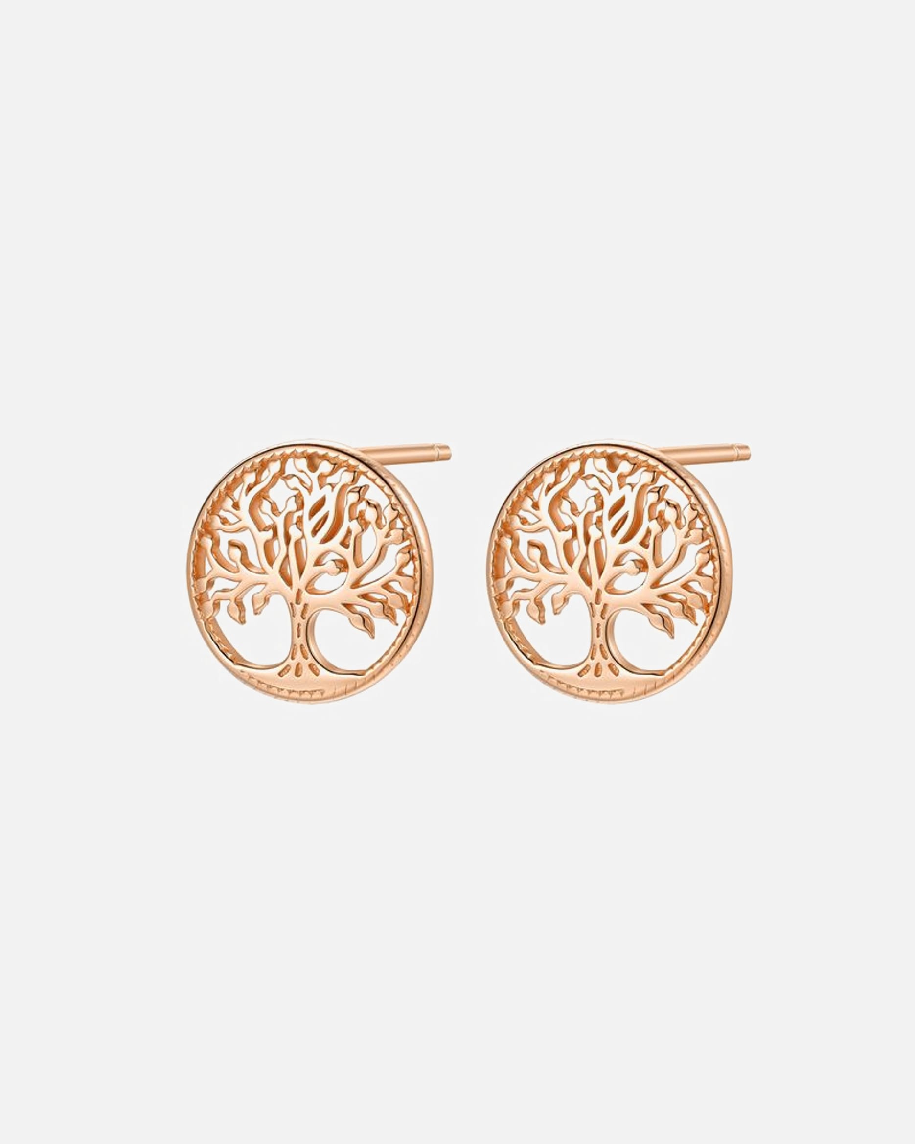 Ohrringe für Weiblich Hey Happiness Default Brand Line Lebensbaum Ohrstecker – 925 Sterling Silber – Tree of Life Rosegold