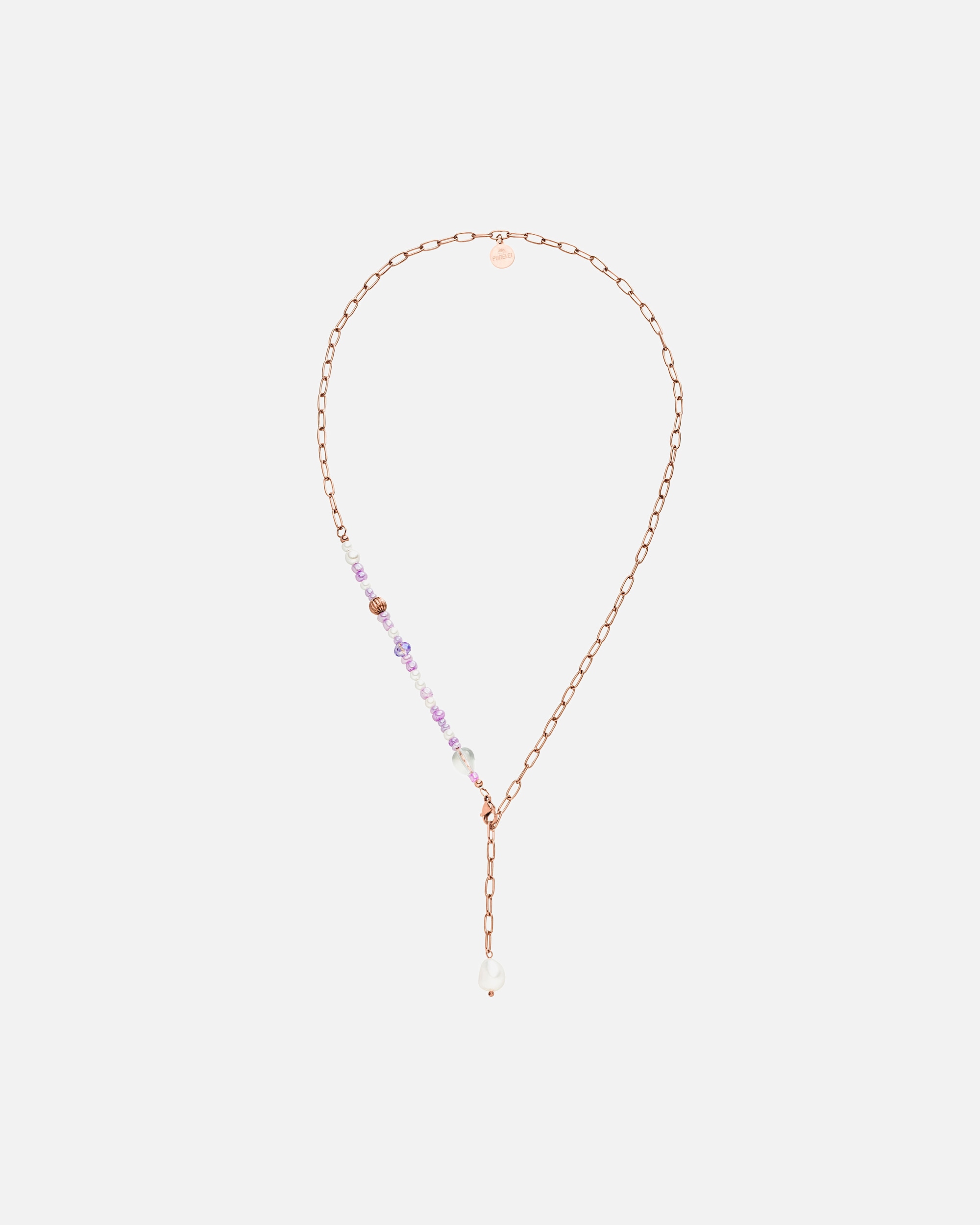 Halskette für Weiblich Purelei Aina Y-Kette 100% Edelstahl Rosegold