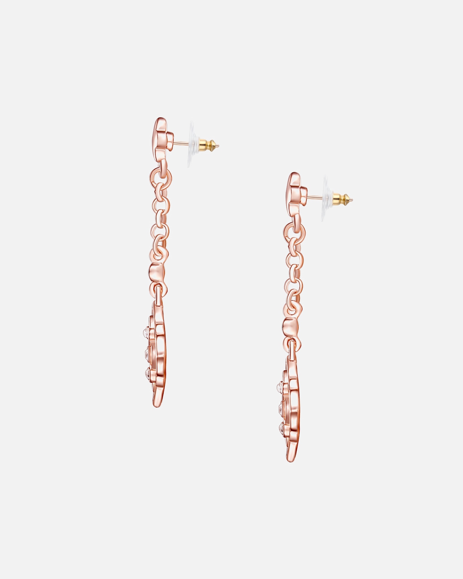 Ohrringe für Weiblich Lulu & Jane Ohrhänger Metall-Legierung verziert mit Kristallen von Swarovski® in Roségold 49,5 mm