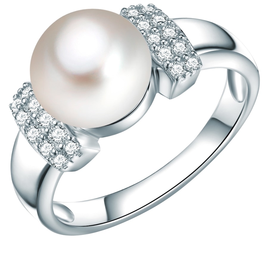 Valero Pearls Ohrstecker Sterling Silber Zirkonia Süßwasser-Zuchtperle in 60 Damen