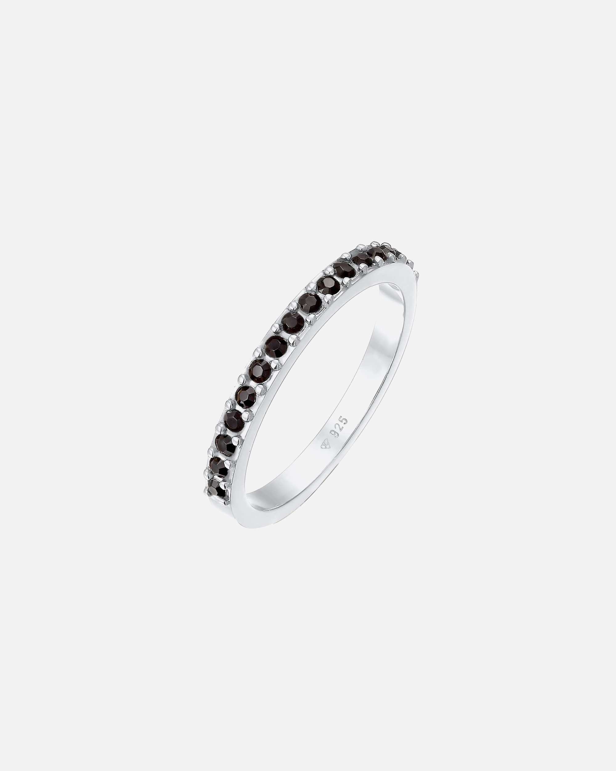 Ring für Weiblich Elli Memoire Bandring Schwarz 925 Silber, mit Kristallen von Swarovski® 58