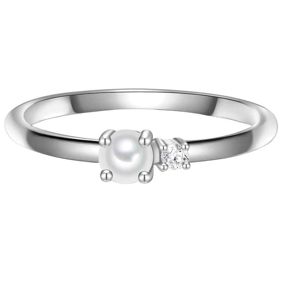 Glanzstücke München Ring Sterling Silber Zirkonia Süßwasser-Zuchtperle in 58 Damen