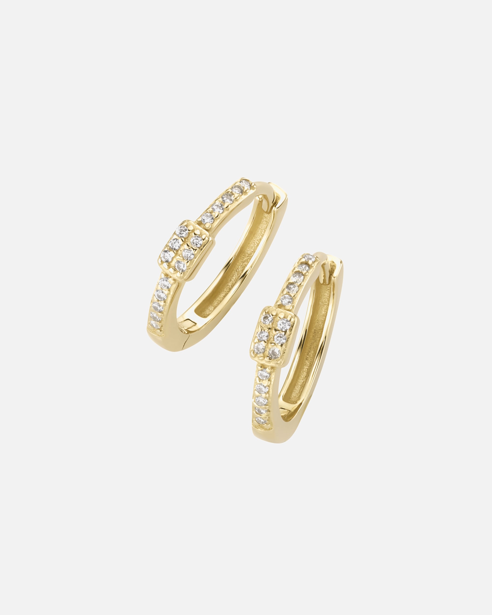 Ohrringe für Unisex Luigi Merano Creolen mit Zirkonia, Gold 375 1,5 cm
