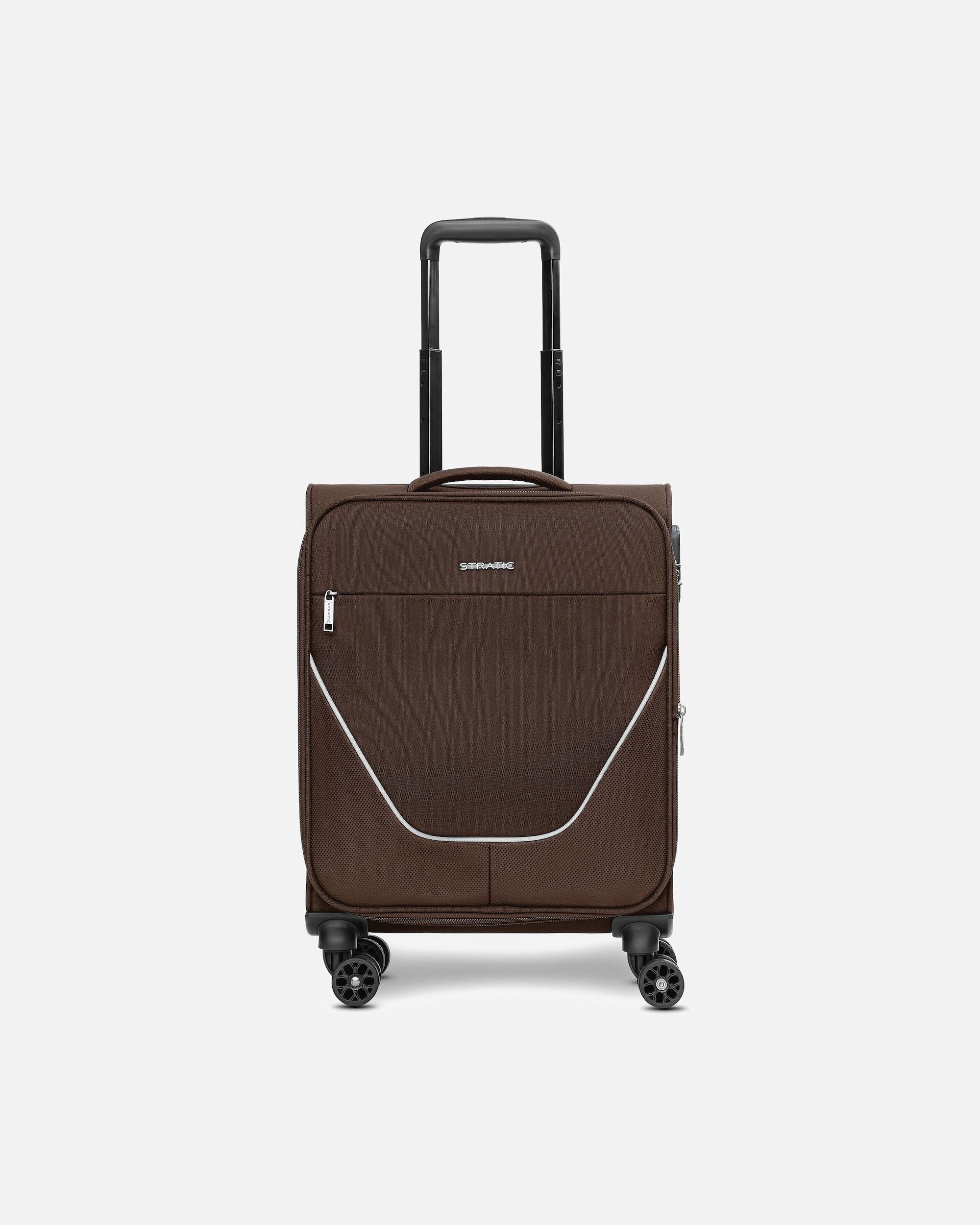 Handgepäckkoffer für Männlich Stratic taska 4-Rollen Kabinentrolley S 55 cm mit Dehnfalte coffee