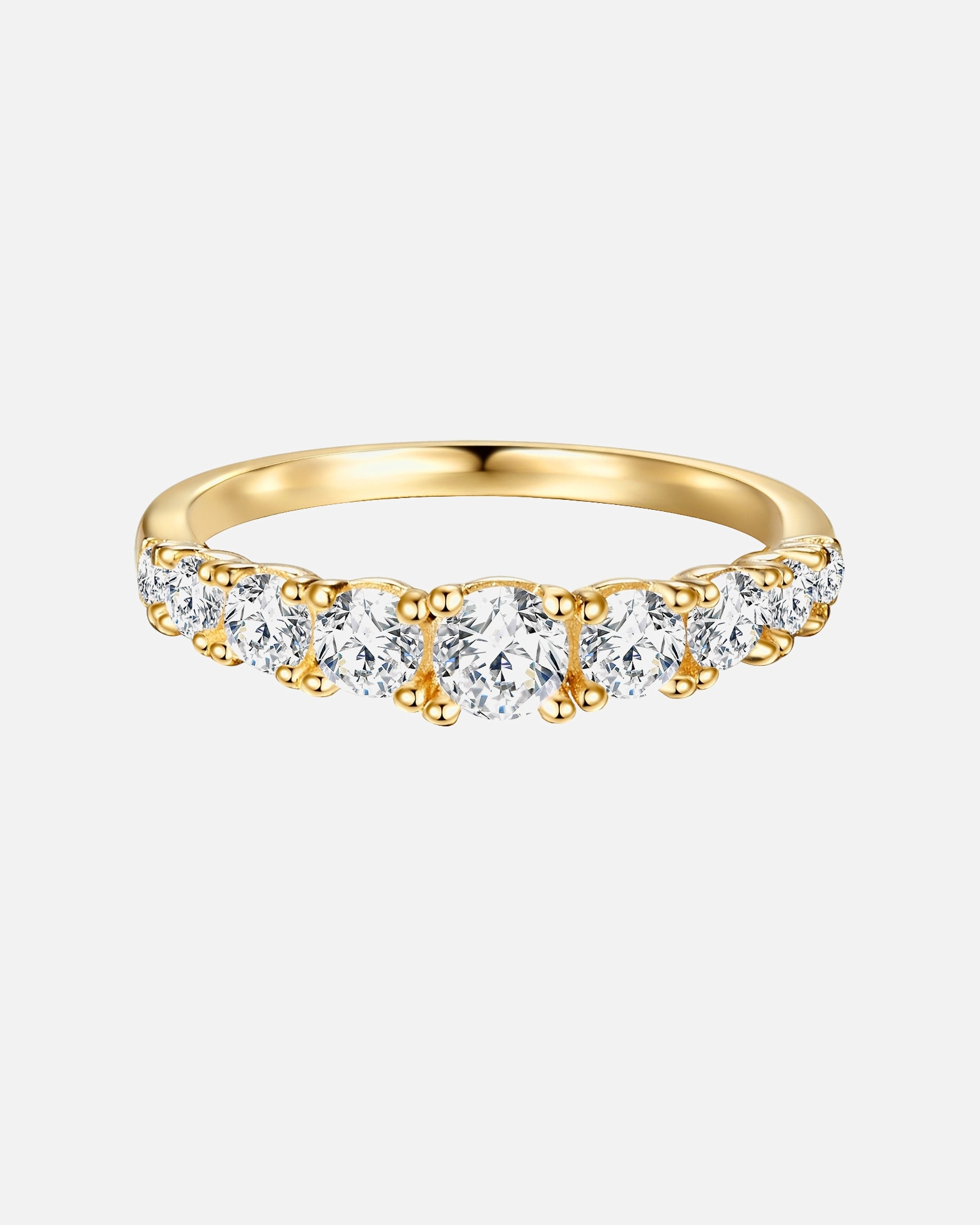 Ring für Weiblich Trilani Ring aus Sterling Silber in Gelbgold mit Zirkonia 54