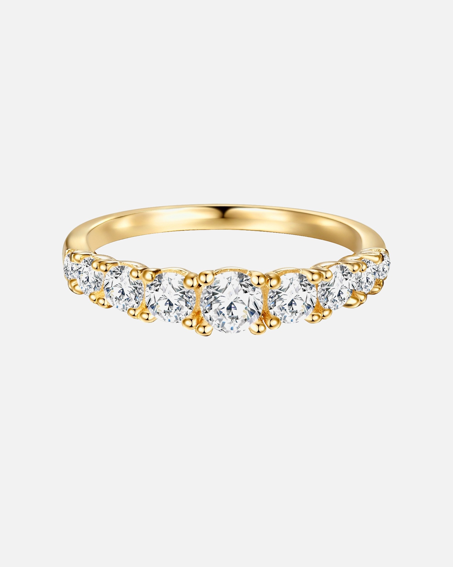 Ring für Weiblich Trilani Ring aus Sterling Silber in Gelbgold mit Zirkonia 56