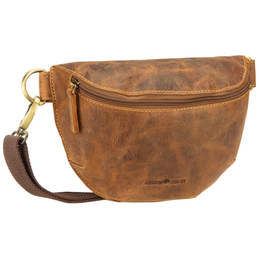 Greenburry Gürteltasche Vintage Bauchtasche Leder Sattelbraun Braun